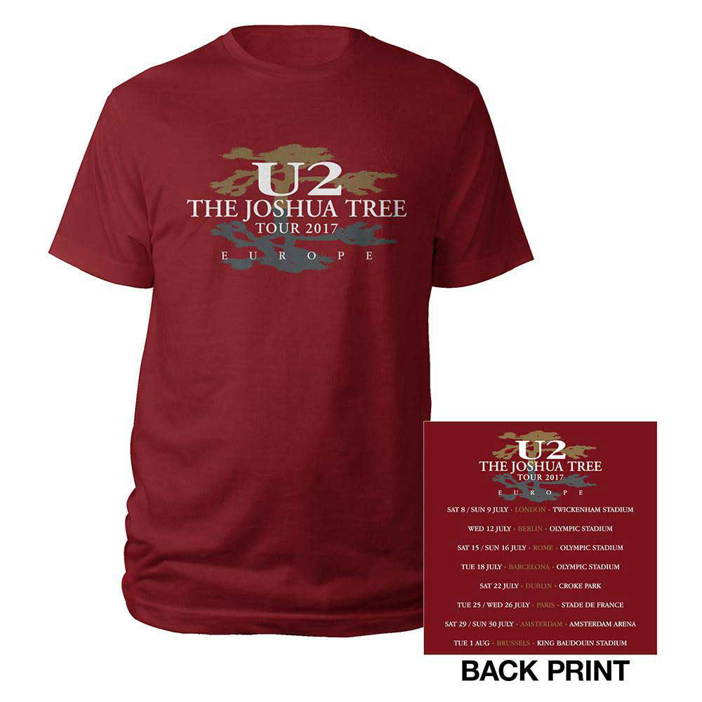 U2 Joshua Tree Dates 2017 T-shirt Front