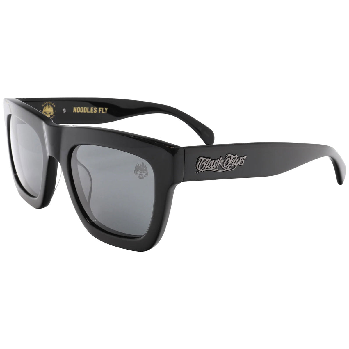 Offspring Noodles Fly/Bandito Black Flys collab Shiny Black w/ Smoke Lens Sunglasses Front