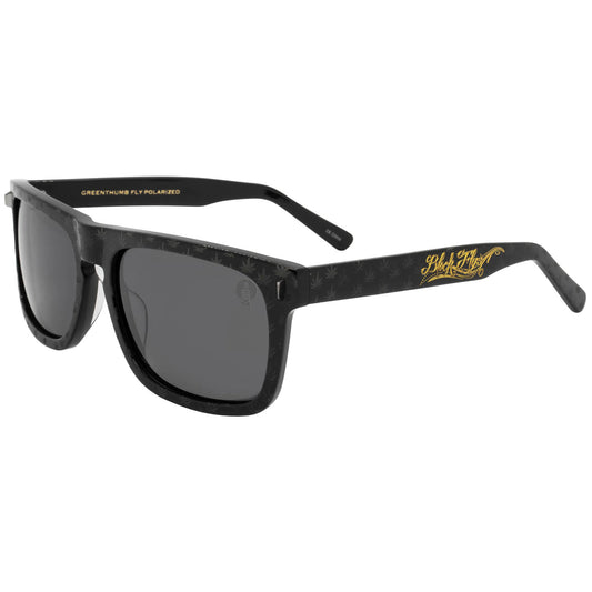 Cypress Hill Dr. Greenthumb Flyamivice Shiny Black w/ Smoke Polarized Lens Sunglasses Front