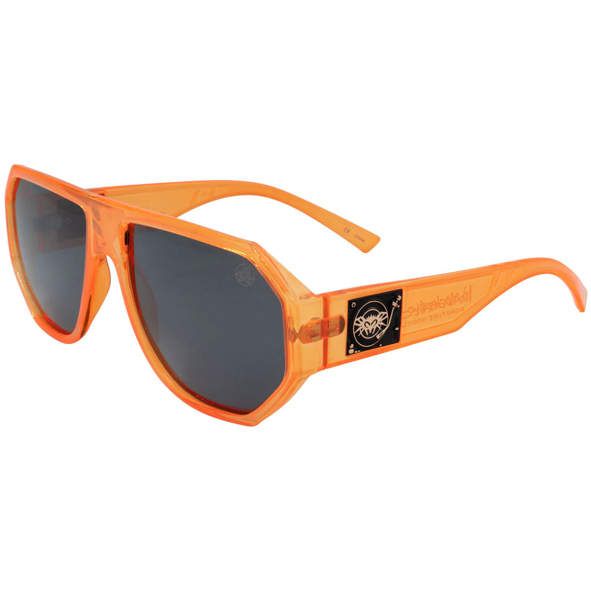 Mix Master Mike Mix Master Fly Black Flys Collab Neon Orange w/ Smoke Polarized Lens Sunglasses Front