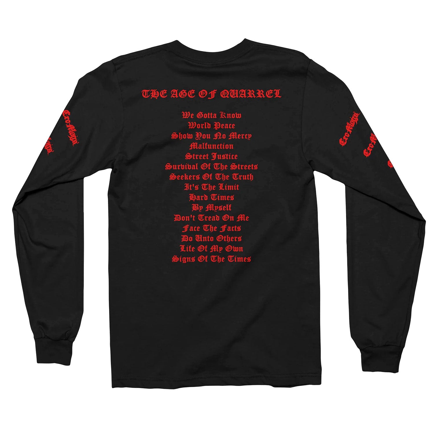 Cro-Mags The Age Of Quarrel Long Sleeve Back