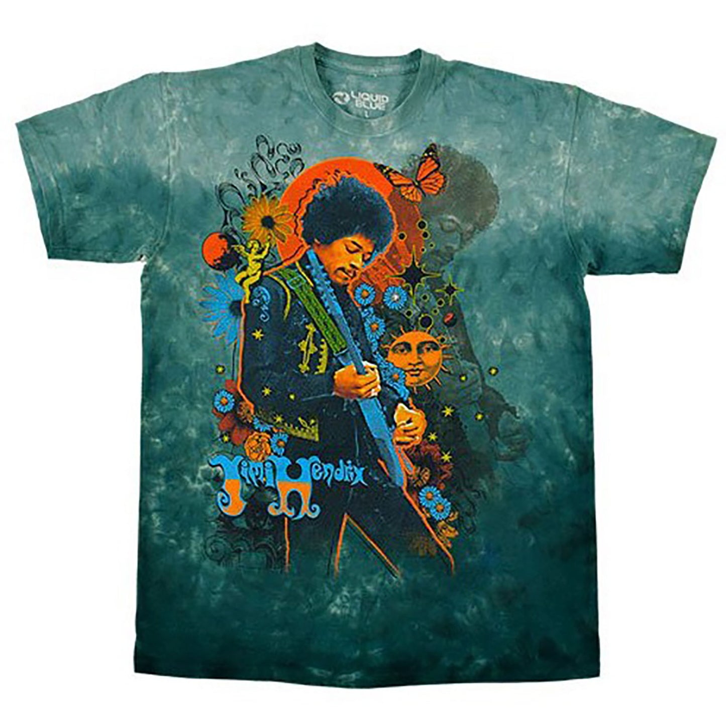Jimi Hendrix Trippy Jimi Tie Dye T-shirt Front