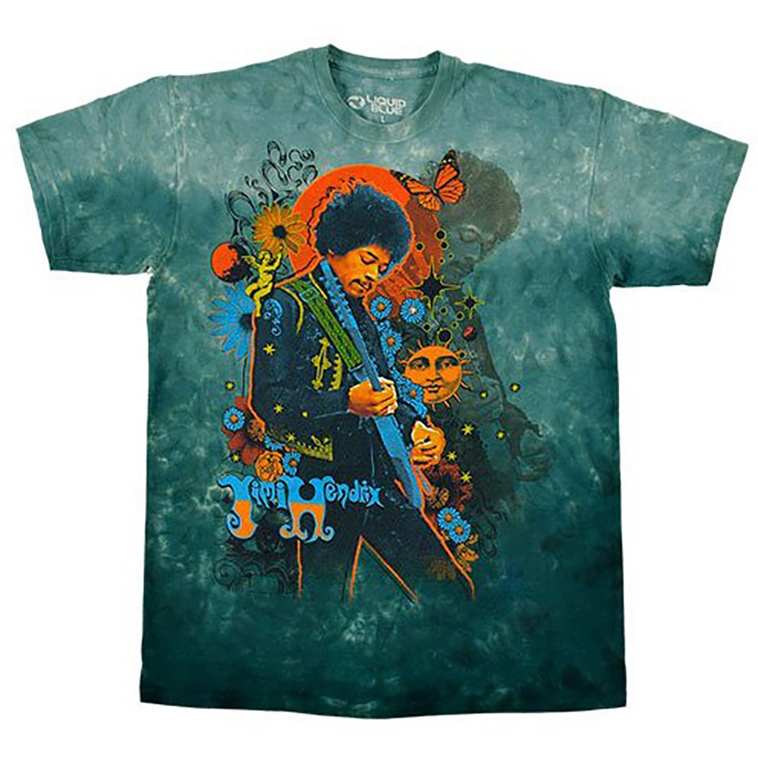 Jimi Hendrix Trippy Jimi Tie Dye T-shirt Front