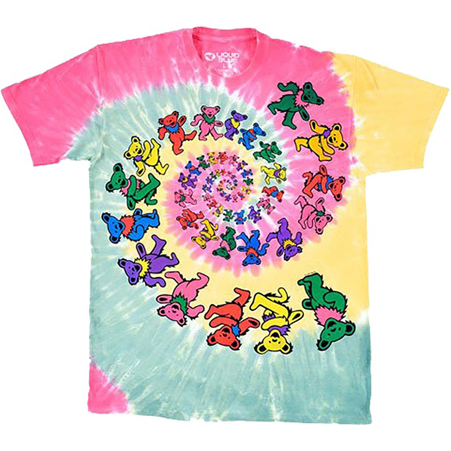Grateful Dead Rasta Spiral Bears Tie Dye T-shirt Front