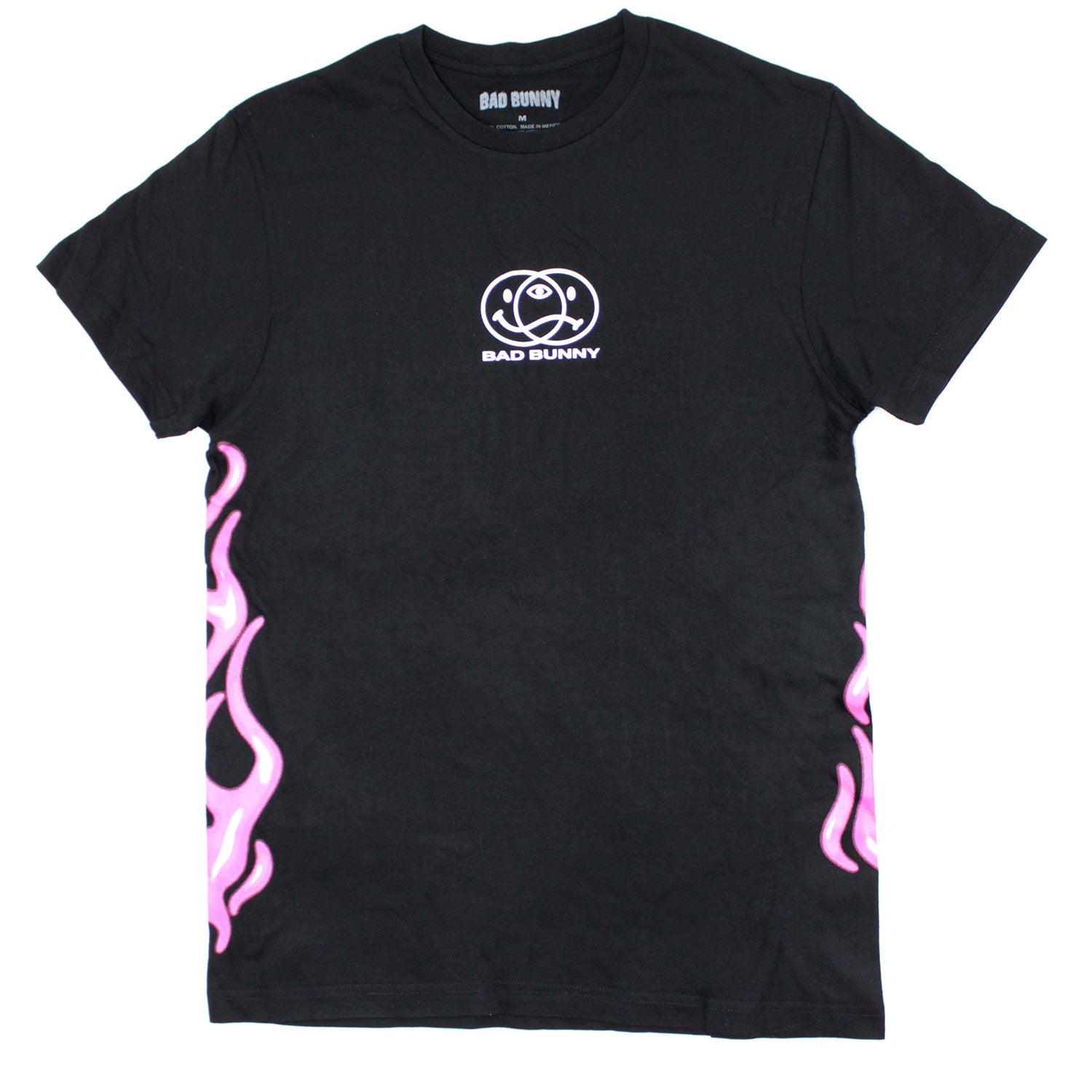 Official Bad Bunny Smileys & Pink Flames T-shirt | Rockabilia