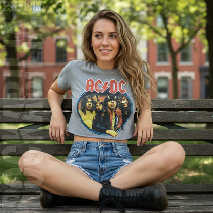 Highway To Hell Circle Ladies Crop Top Junior Top