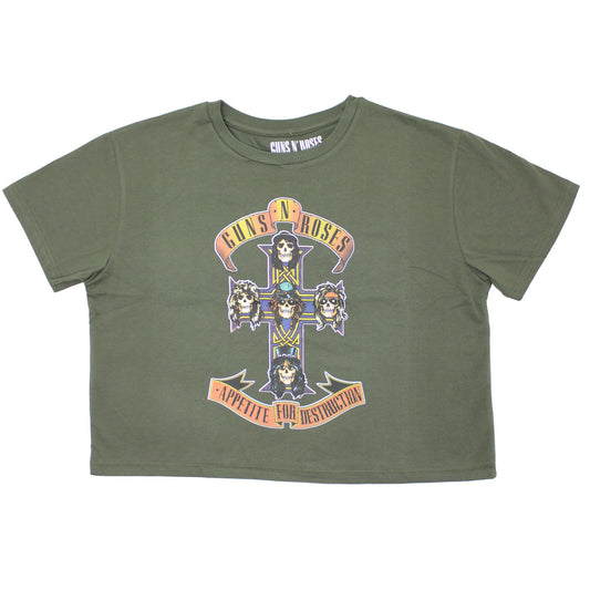 Guns N Roses Appetite For Destruction Ladies Crop Top Junior Top Front