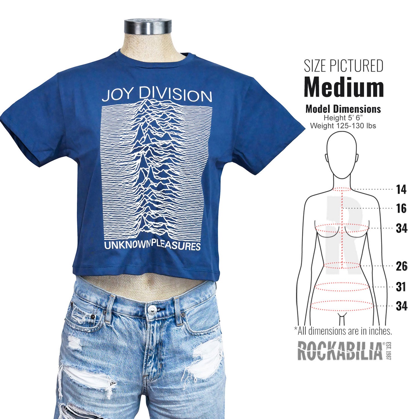 Unknown Pleasures Ladies Crop Top Junior Top