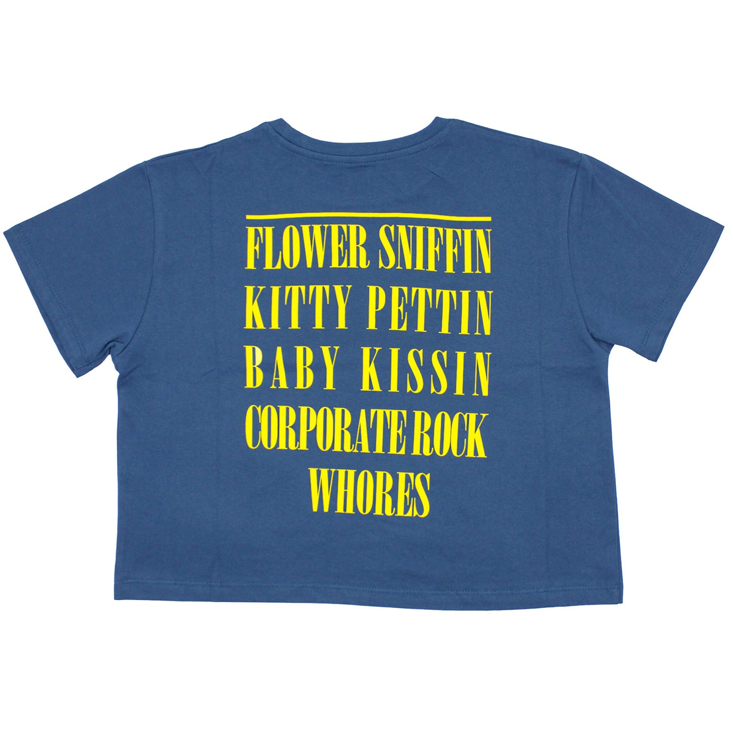 Yellow Smiley Flower Sniffin Ladies Crop Top Junior Top