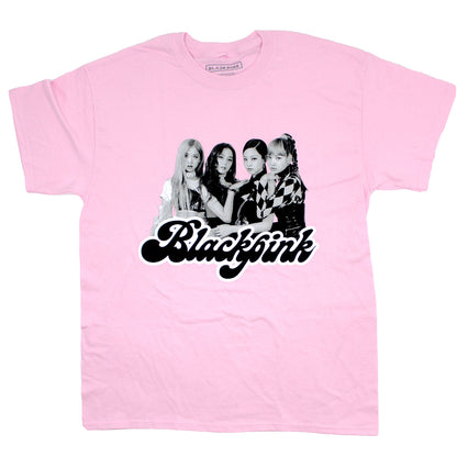 Black And White Band Photo Slim Fit T-shirt