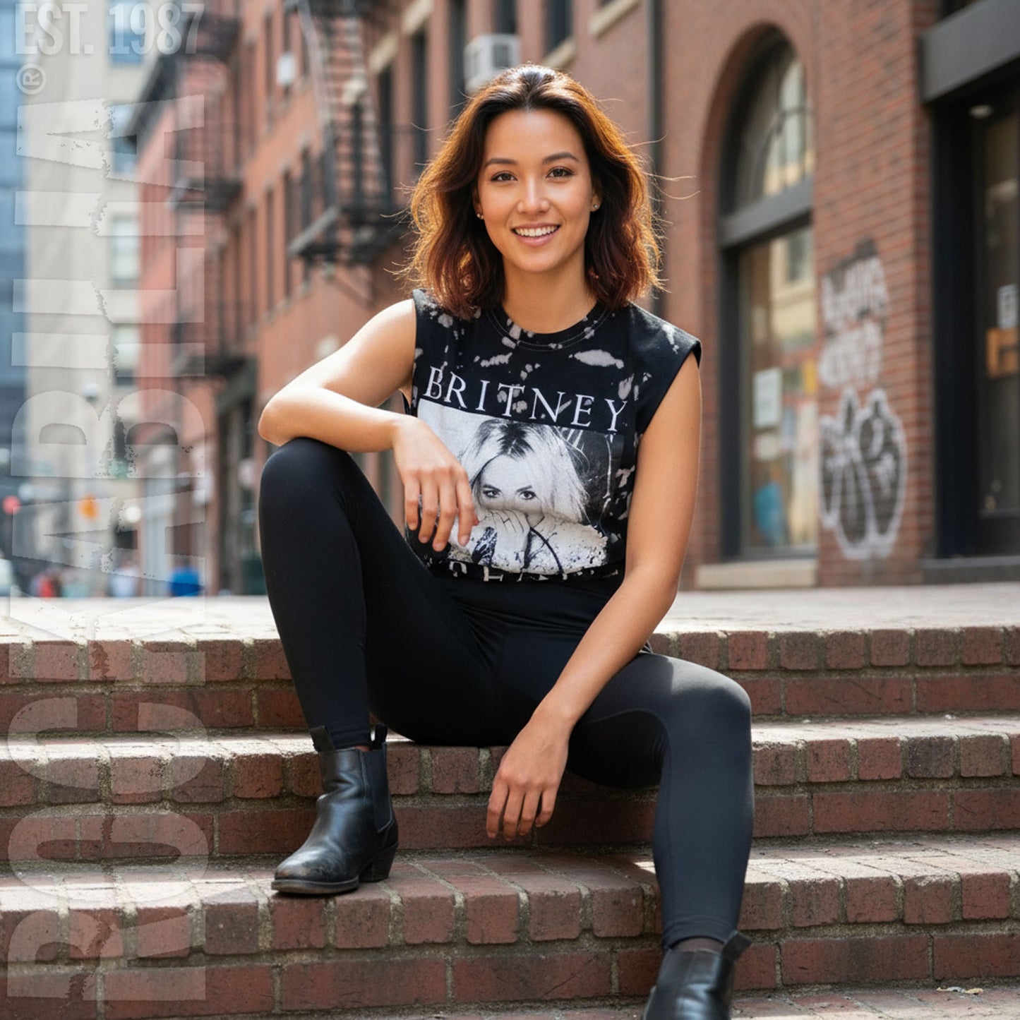 Microphone Bleached Sleeveless Womens Tank