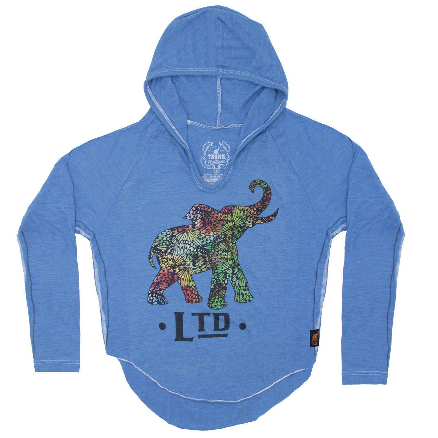 Elephant Azure Non-Fleece Trunk LTD Youth Pull Over Hoodie Hooded Sweatshirt