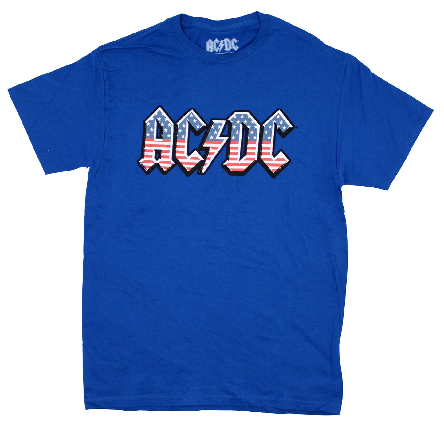 Vintage Distressed American Flag Logo On Royal Blue T-shirt T-shirt