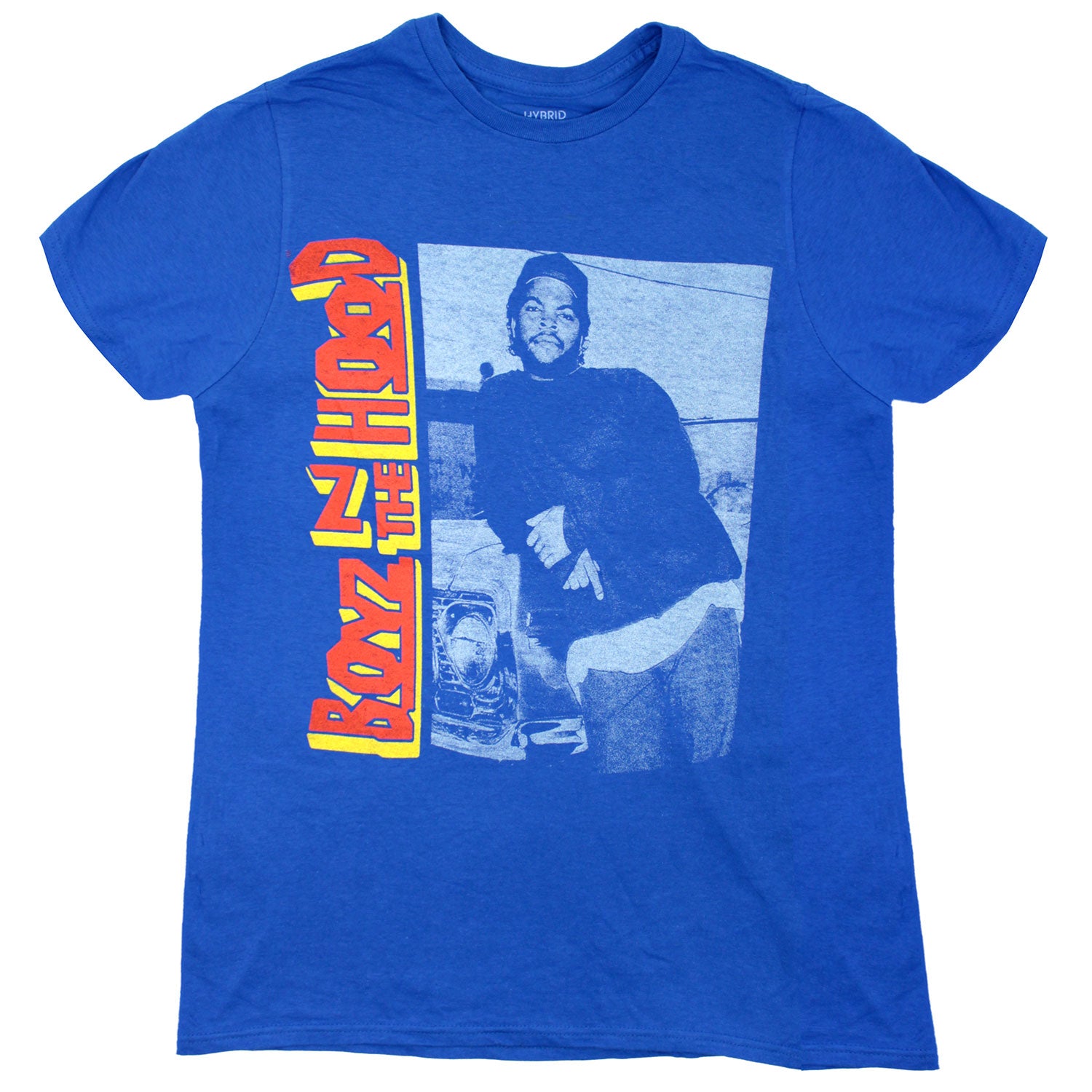 Boyz N The Hood Side Logo Car on Royal Blue Tee T-shirt
