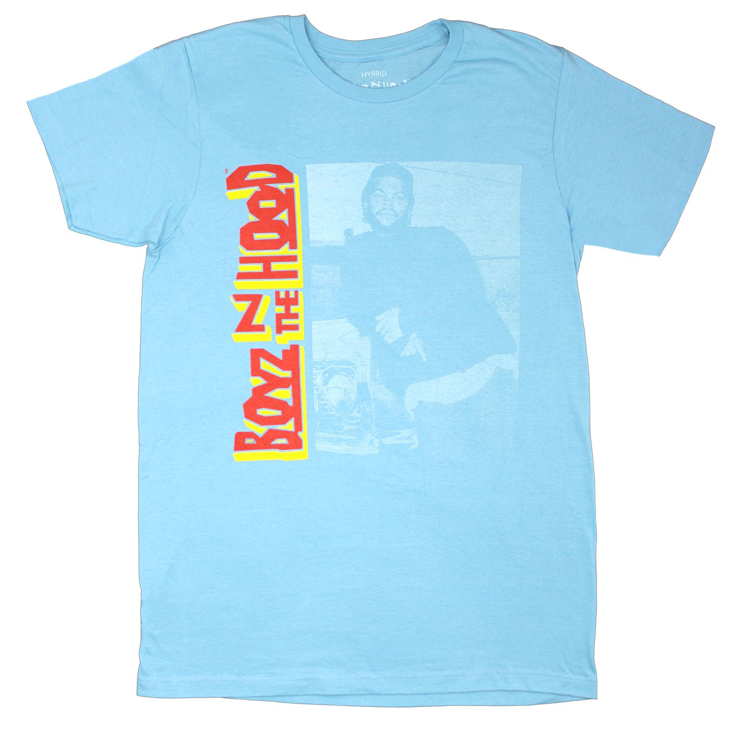Boyz N The Hood Side Logo Car on Baby Blue Tee T-shirt