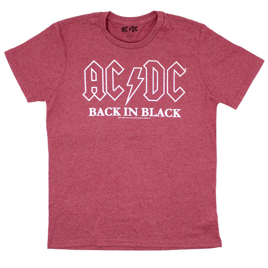 AC/DC AC/DC Back In Black On Heather Red T-shirt