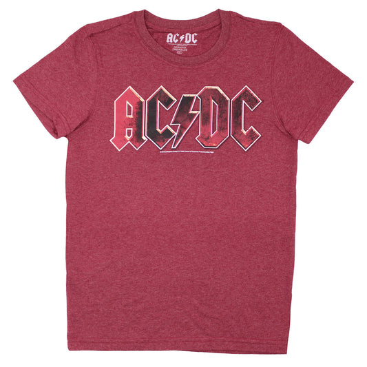 AC/DC Red Logo On Heather Red T-shirt T-shirt