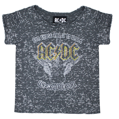 For Those About To Walk We Salute You Winged Guitar Logo Junior Top