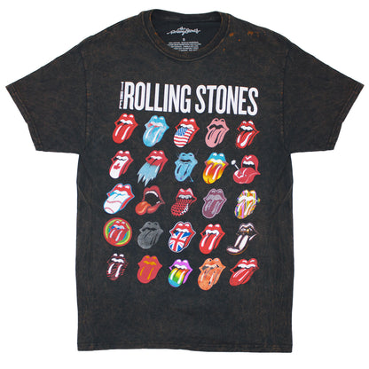 Rolling Stones 25 Tongues Stonewashed Black Tee (Rare) Vintage T-shirt