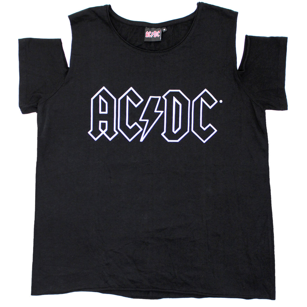 AC/DC White Outline Logo Junior Top | AC/DC Merch Store