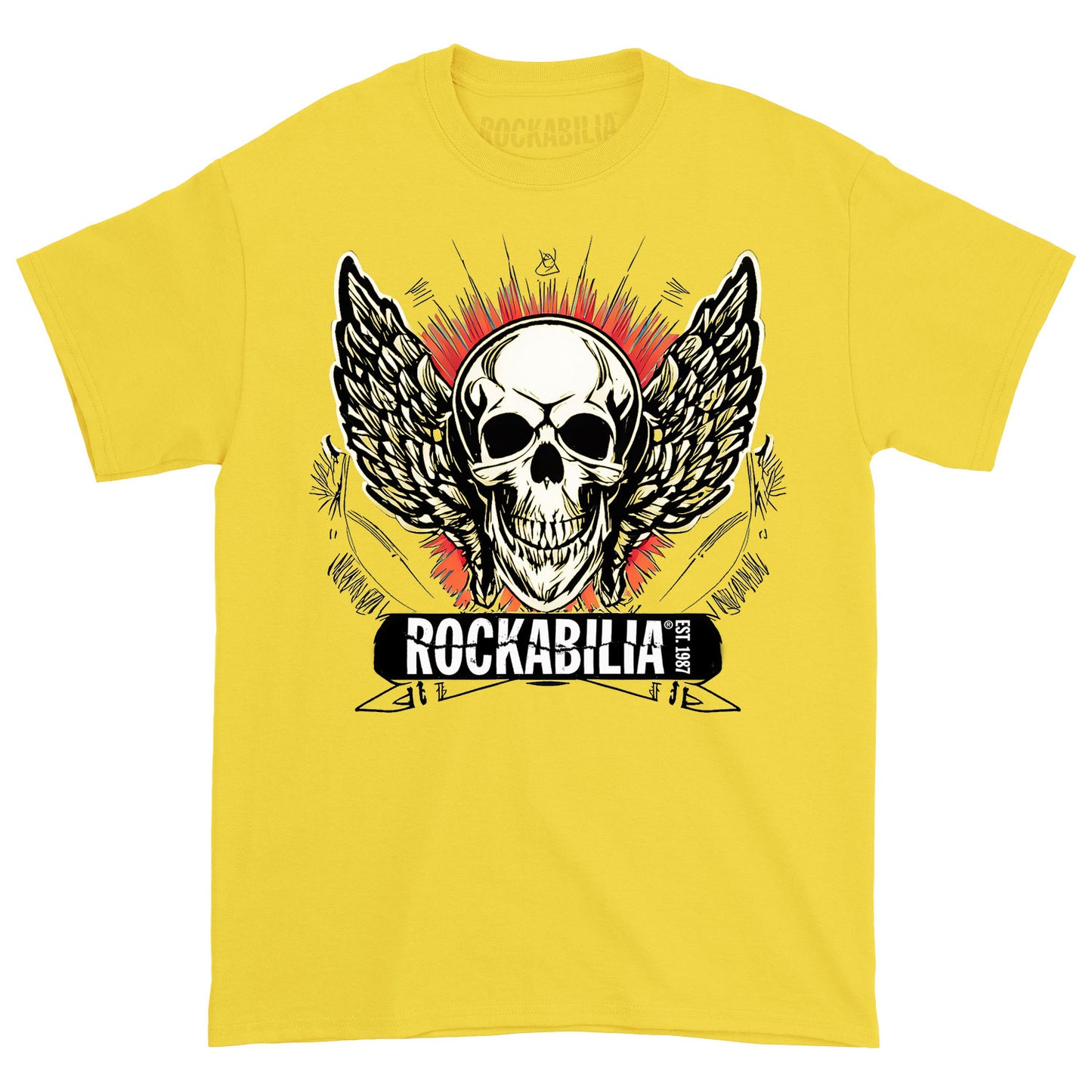 Skull Wings Yellow T-shirt
