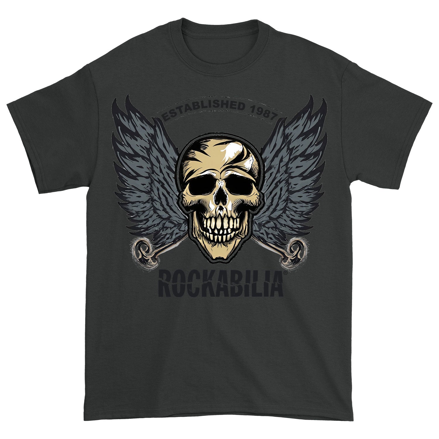 Skull Wings 1987 Dark Grey T-shirt