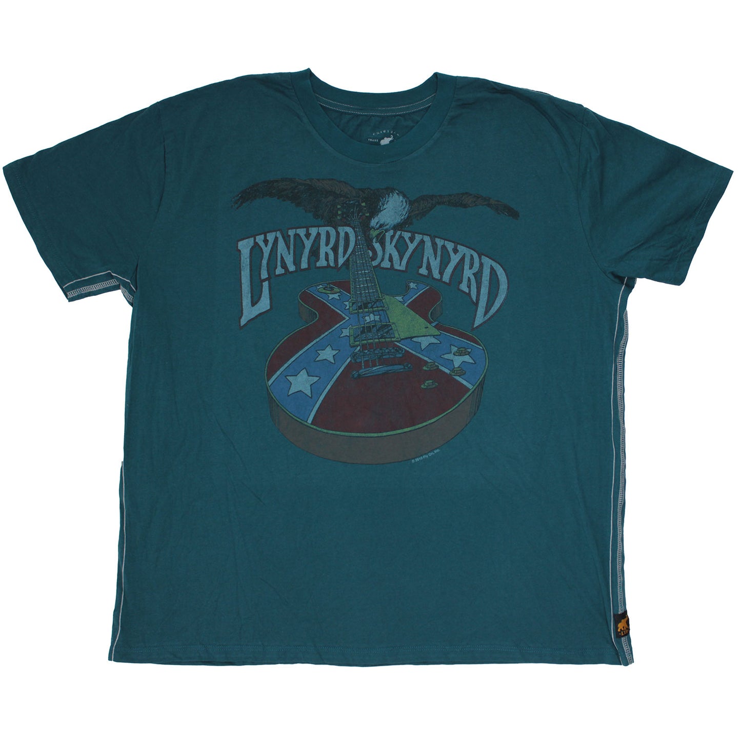 Lynyrd Skynyrd Rebel Guitar On Teal Trunk LTD Tee Vintage T-shirt