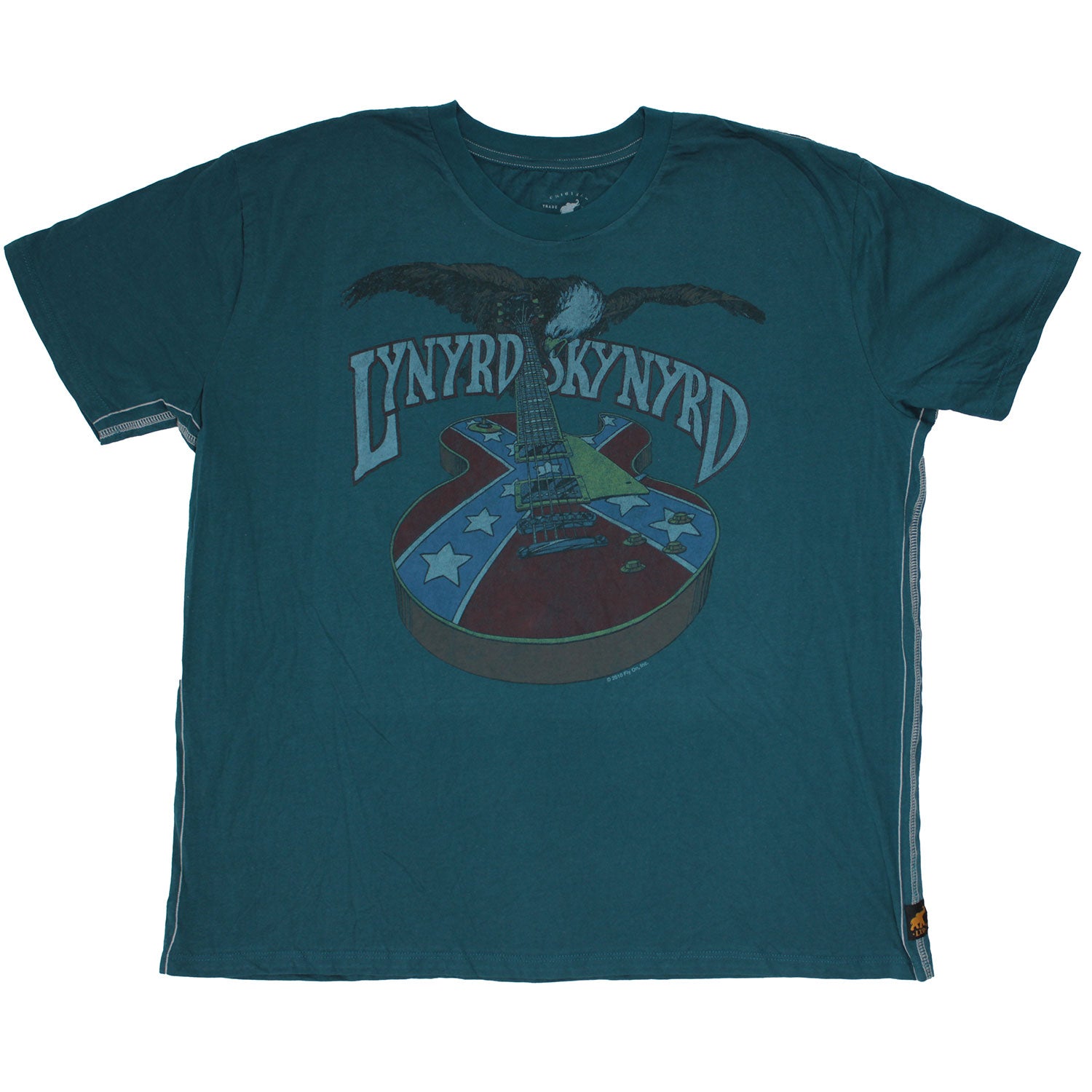 Lynyrd Skynyrd Rebel Guitar On Teal Trunk LTD Tee Vintage T-shirt