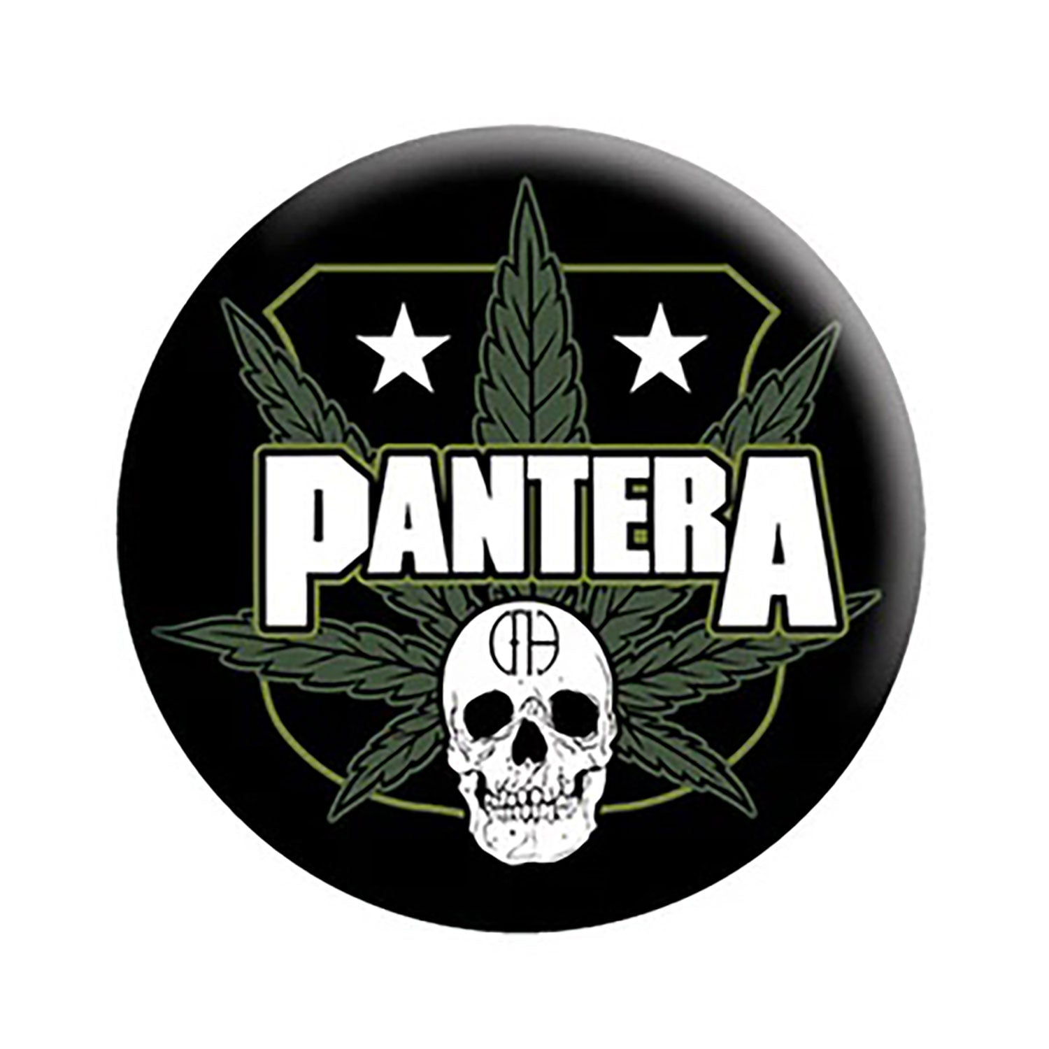 Pantera Cannabis Skull Button
