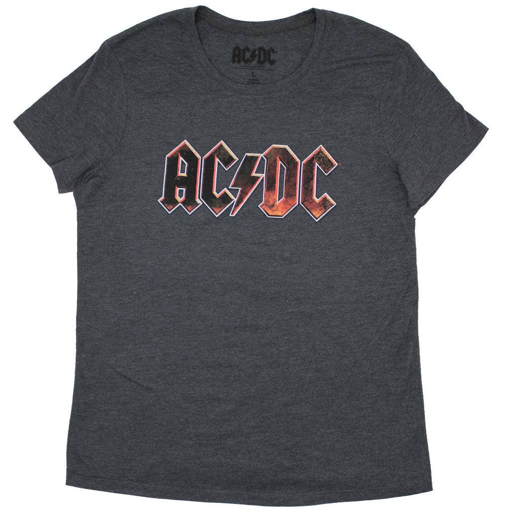 AC/DC Orange & Red Textured Logo Junior Top 445821 | Rockabilia Merch Store