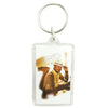 White Fedora Acrylic Keychain Plastic Key Chain