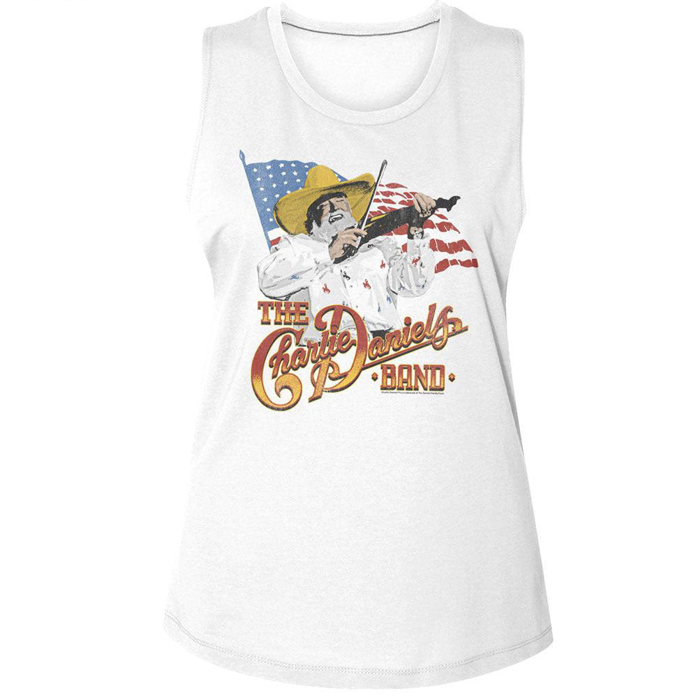 Charlie Daniels Band Cdb And The Flag Womens Tank