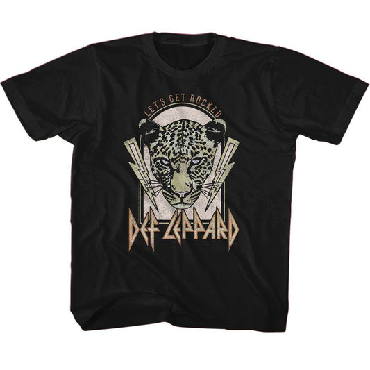 Def Leppard Lightning Bolts Lets Get Rocked Kids Childrens T-shirt