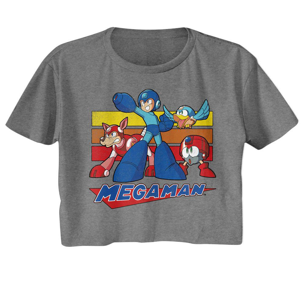 Mega Man Mega Man Multi Color Rectangles Junior Top