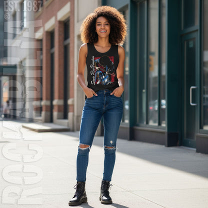 Stevie Ray Vaughan Kneeling Womens Tank