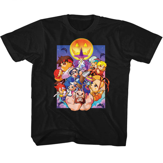 Street Fighter Pocket Fighters Spooky Kids Childrens T-shirt
