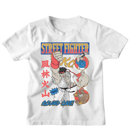 Street Fighter Round One Comic Wo White Kids Childrens T-shirt