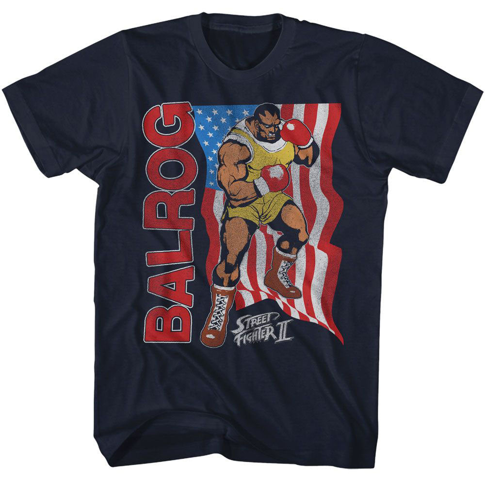 Street Fighter Balrog And Flag T-shirt