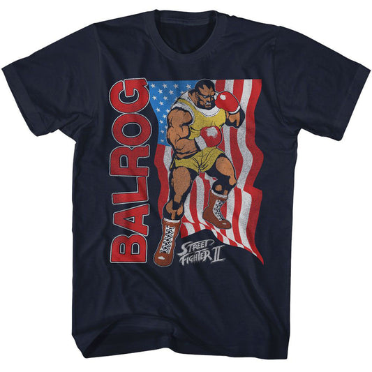 Street Fighter Balrog And Flag T-shirt