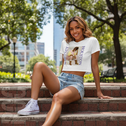Whitney Houston Pastel How Will I Know Crop Top Junior Top