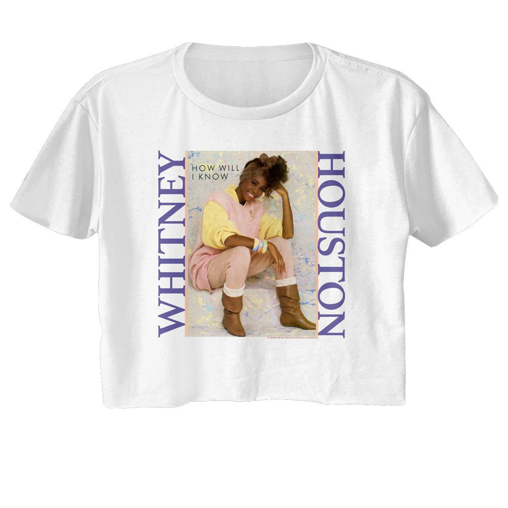 Whitney Houston Pastel How Will I Know Crop Top Junior Top