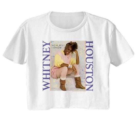 Whitney Houston Pastel How Will I Know Crop Top Junior Top