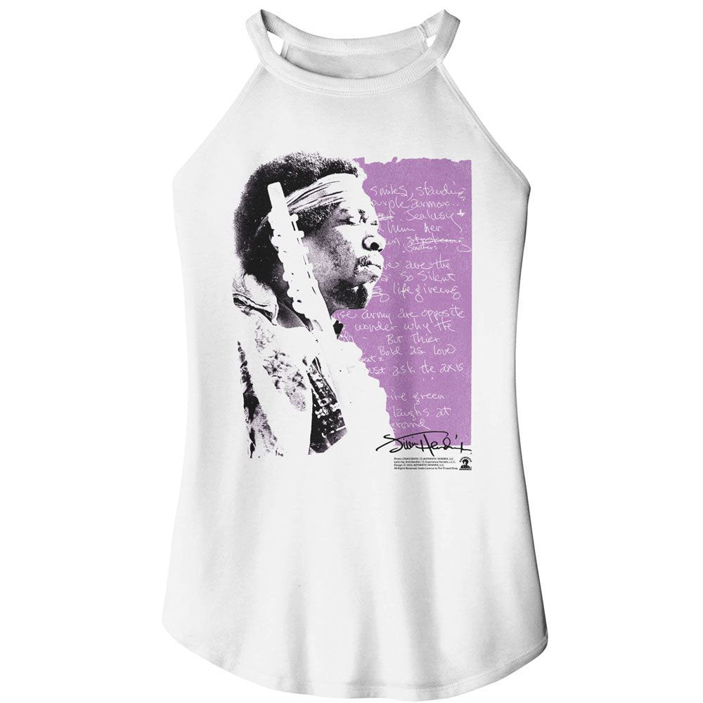 Jimi Hendrix Handwritten Lyrics Womens Tank