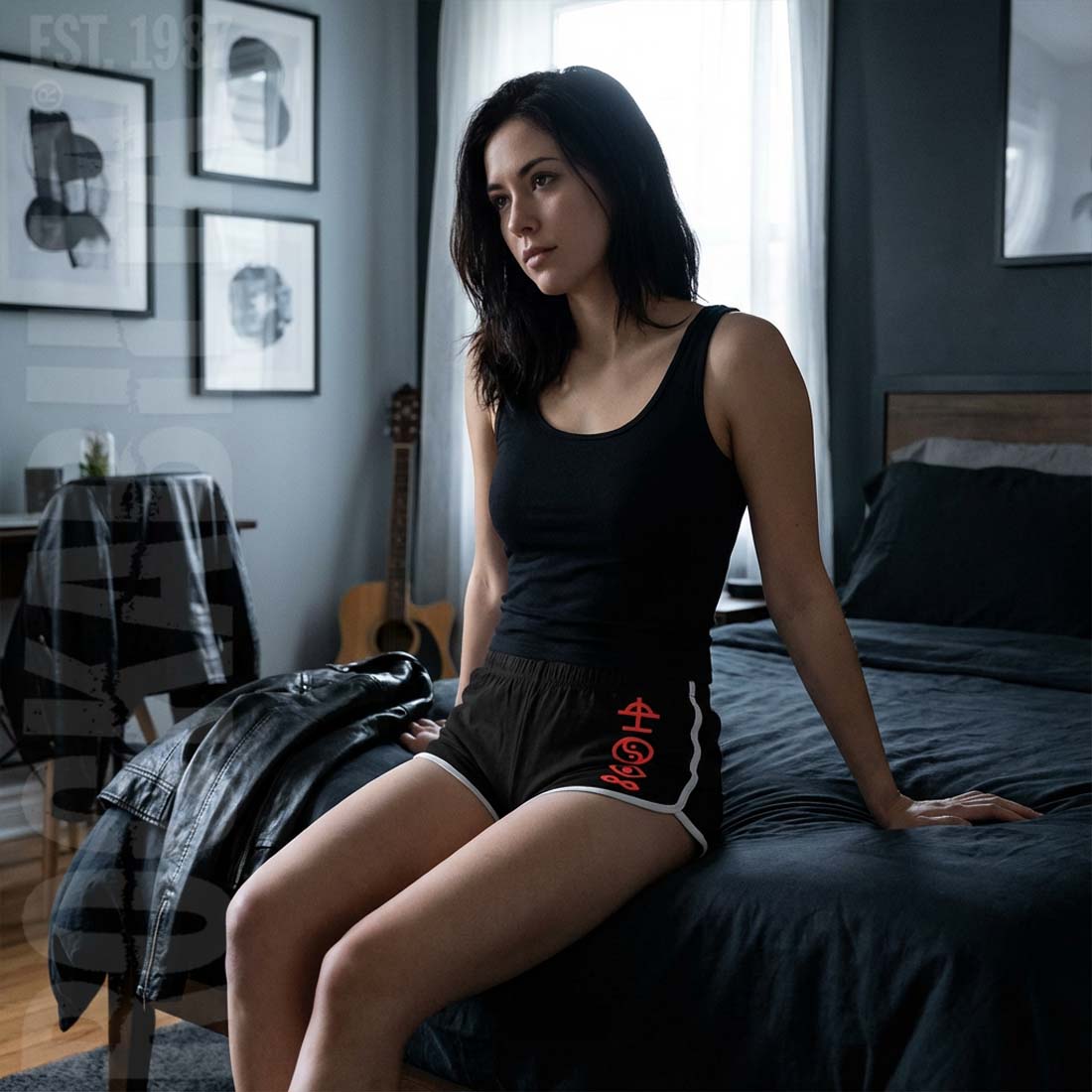 Red Logo & Symbols (Rockabilia Exclusive) Booty Shorts