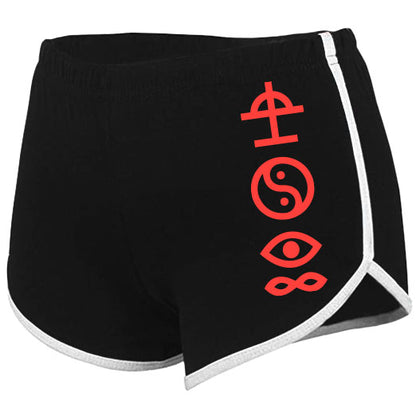 Red Logo & Symbols (Rockabilia Exclusive) Booty Shorts
