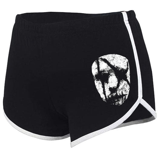 Black Neon Skull Print Booty Cheeky Shorts
