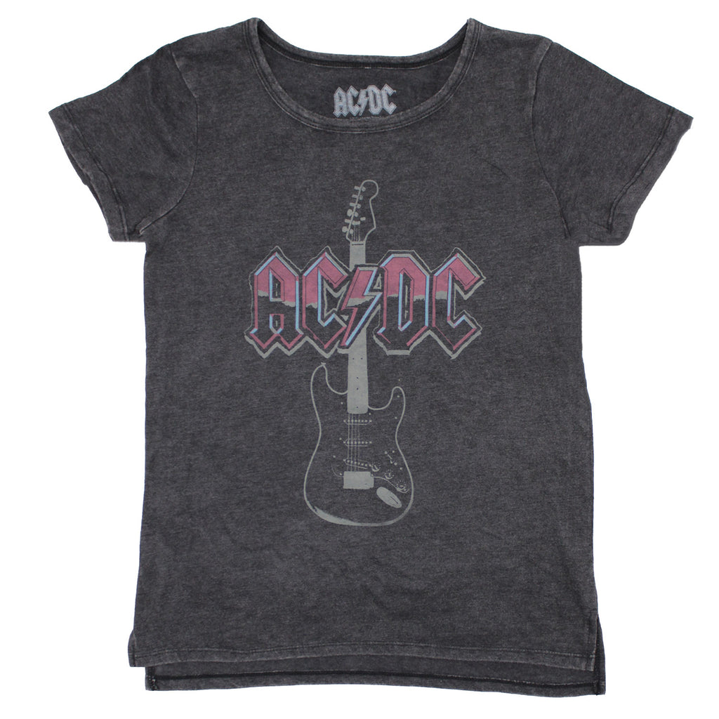 AC/DC Vintage Guitar & Logo Junior Top | AC/DC Merch Store