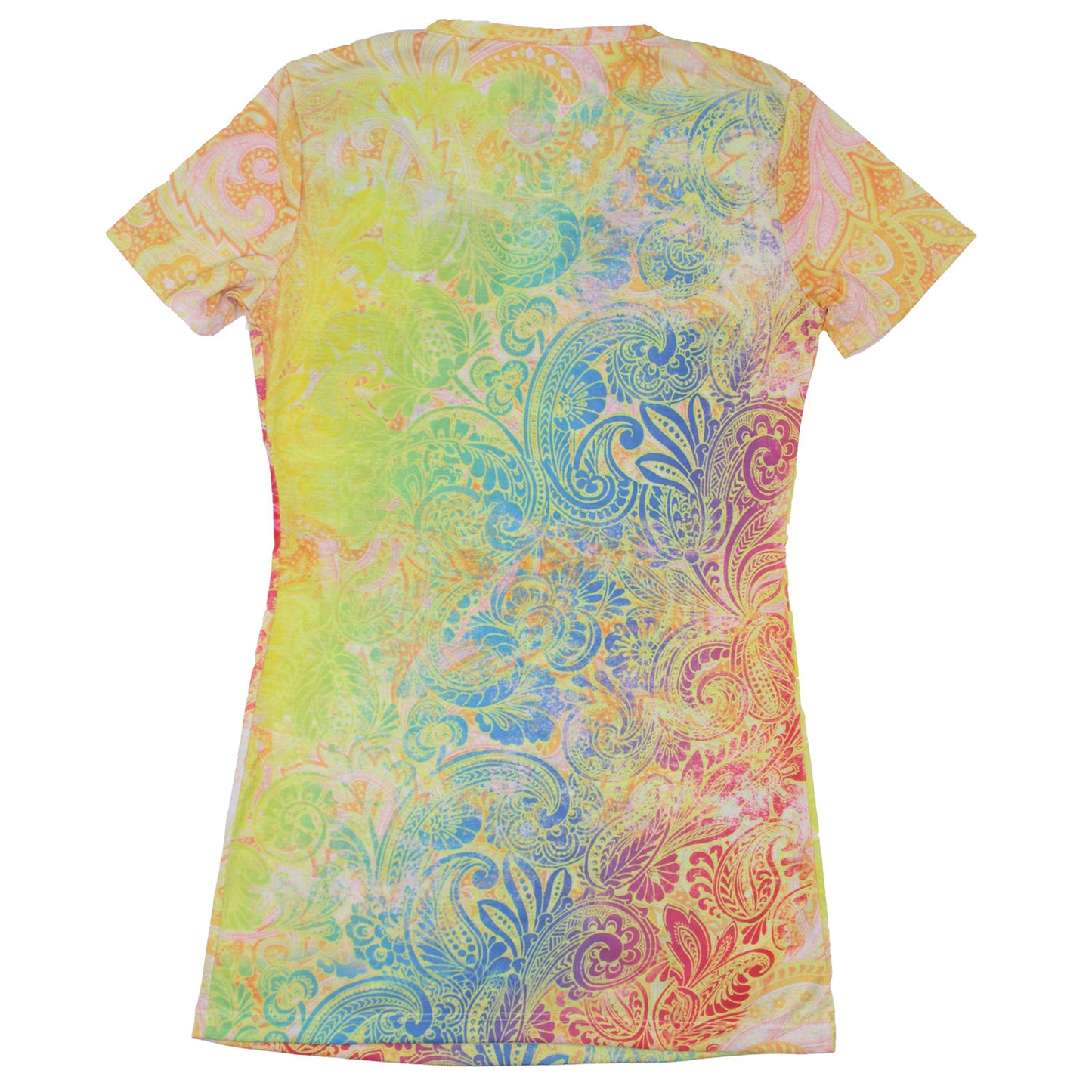 The Beatles Green Paisley All Over Print Baby Doll Junior Top