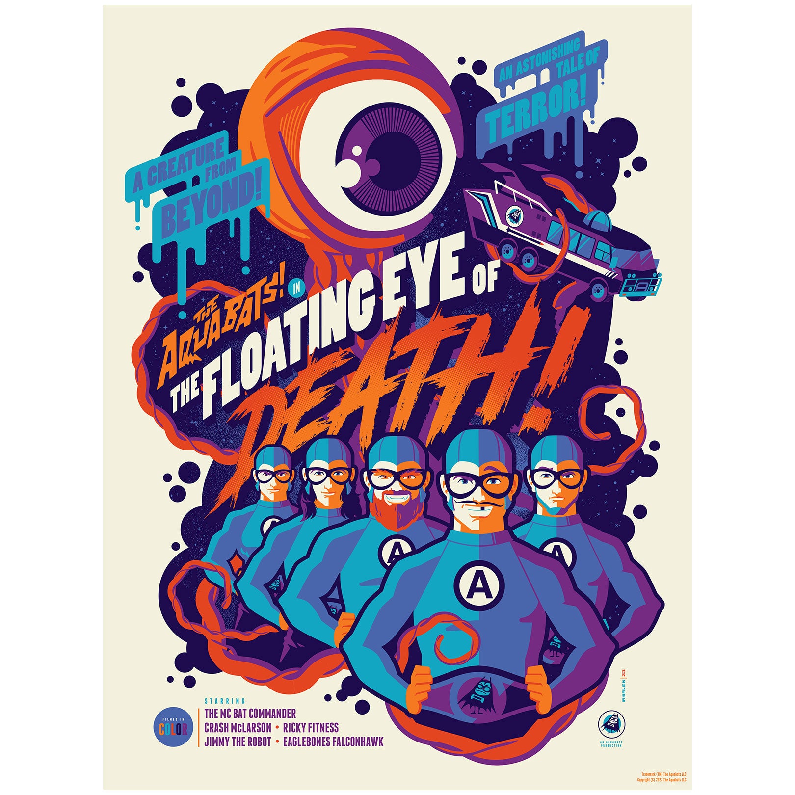 The Aquabats! In The Floating Eye Of Death! by Tom Whalen Limited Screenprint