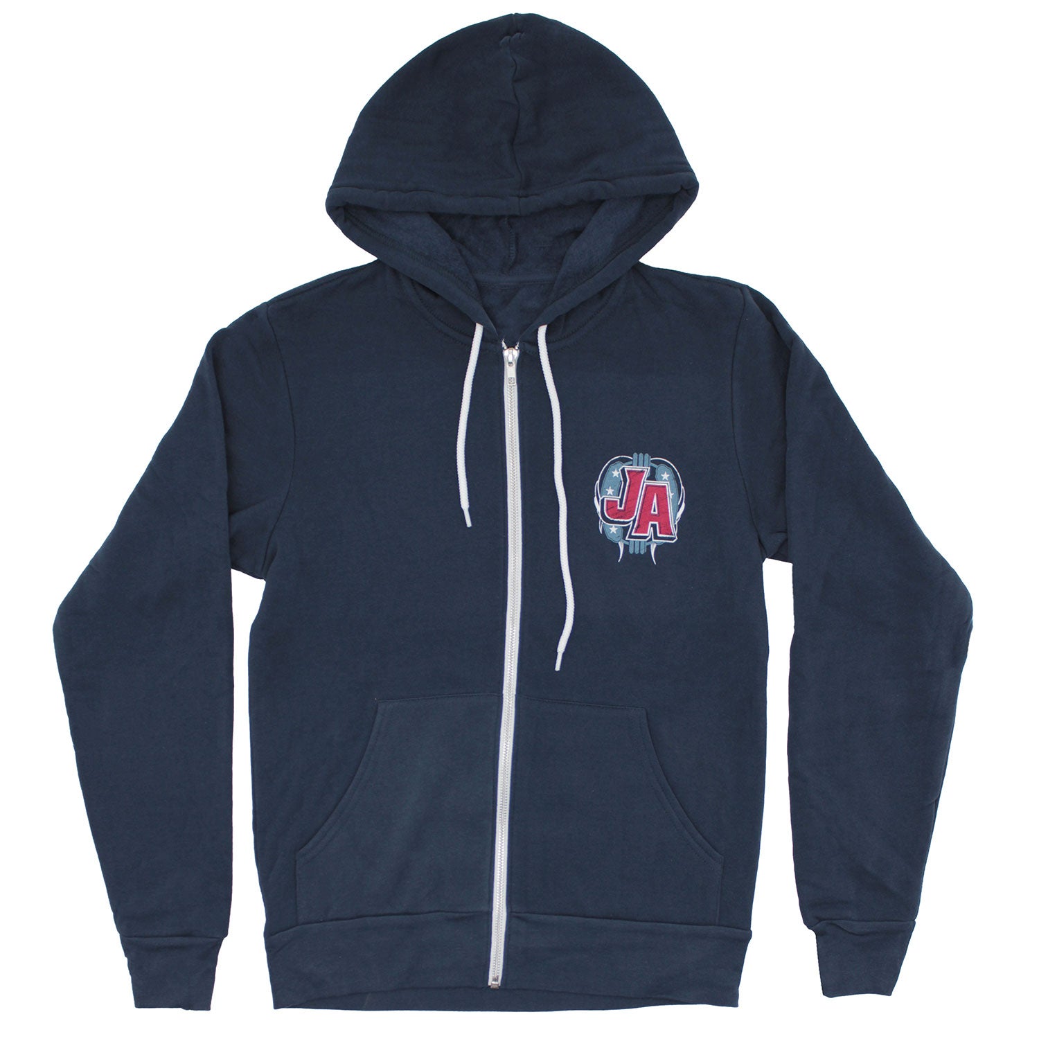 Red, White & Blue Zippered Hooded Sweatshirt